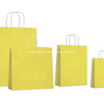 BOLSA CON MANIJA DE PAPEL RETORCIDO COLOR AMARILLO